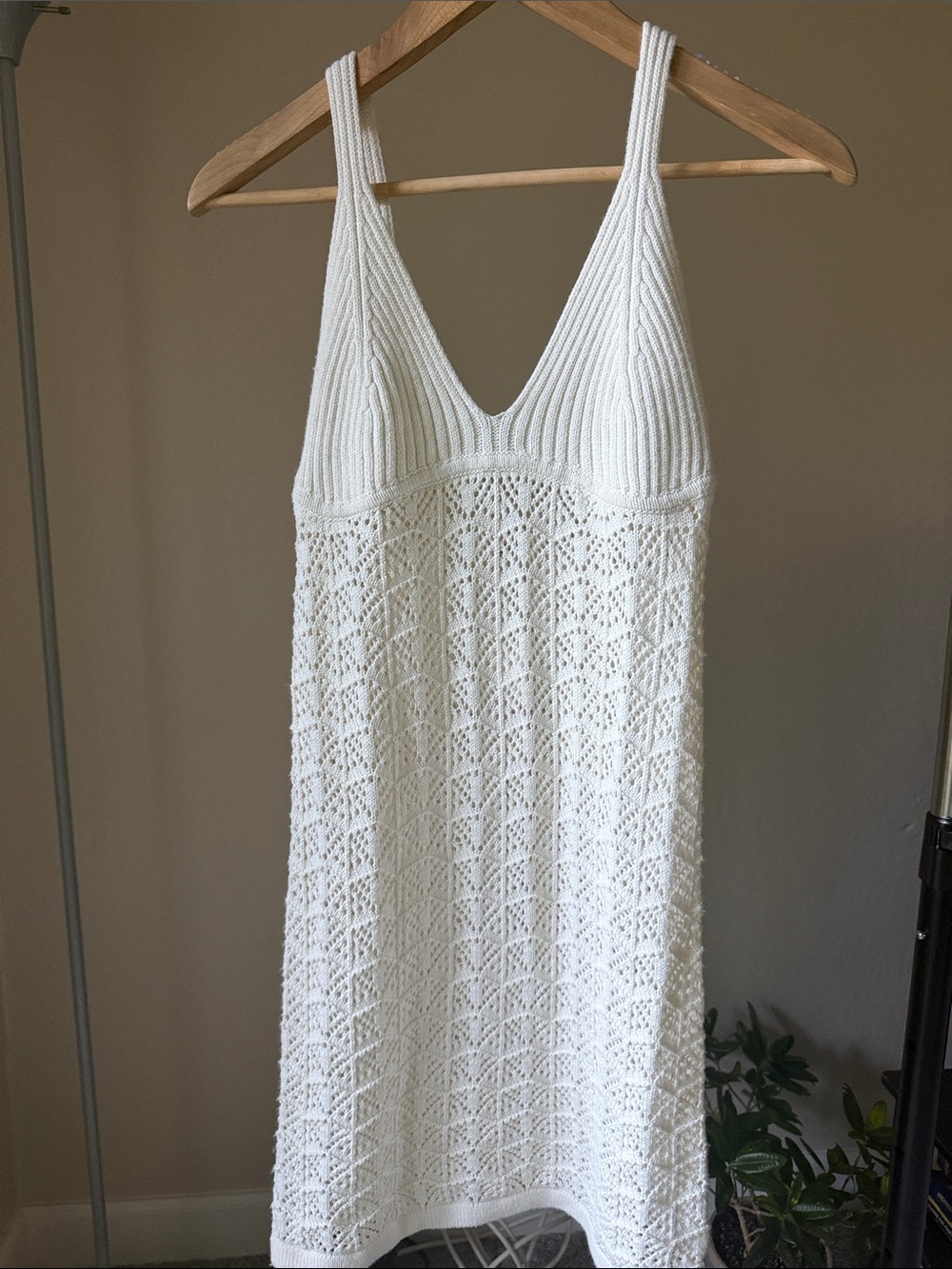 NWT Jessica Simpson Cream Crochet Knit Mini Dress Size M